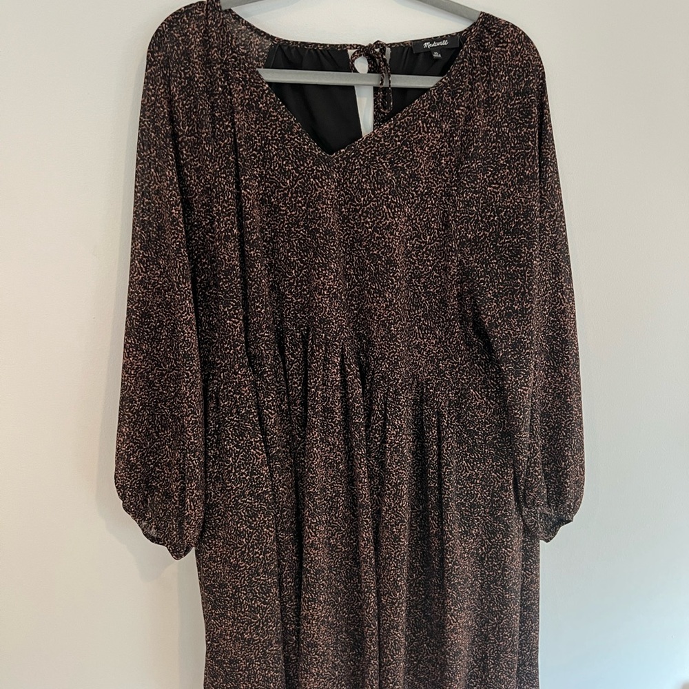 Black madewell black and pink printed dress